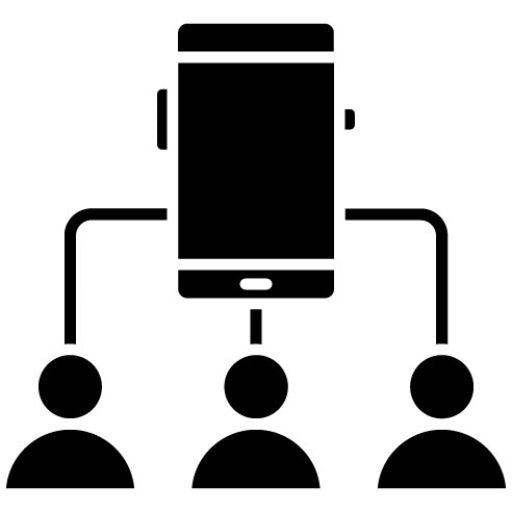 Collaboration Glyph Icon | Mobile App Development