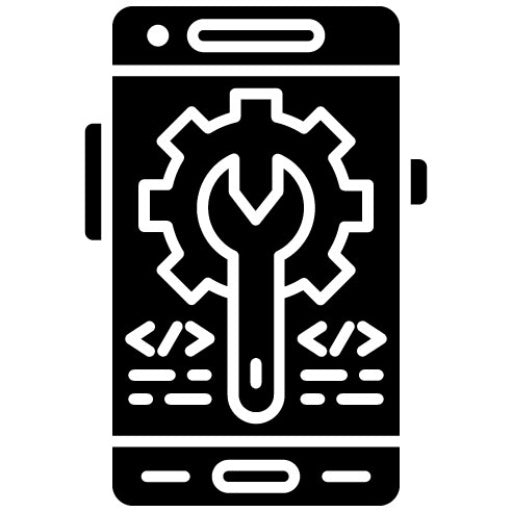 Dev Environment Glyph Icon | Mobile App Development