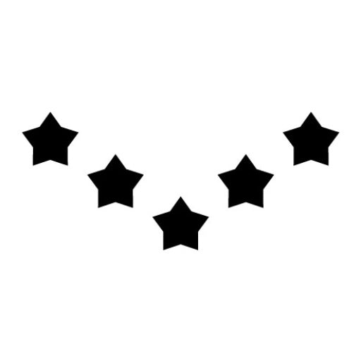 5 Stars Glyph Icon