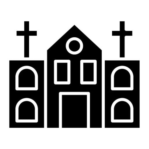 Village Church Glyph Icon