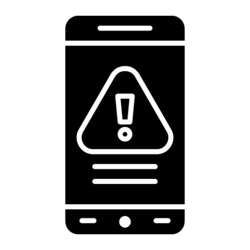 Mobile Warning Glyph Icon