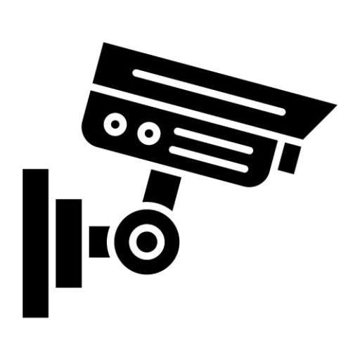 CCTV Camera Glyph Icon | Protection and Security