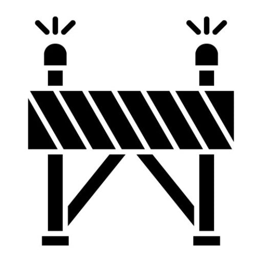 Road Barrier Glyph Icon