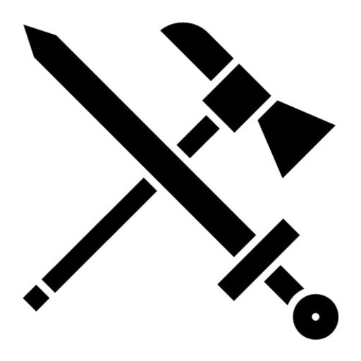 Axe And Sword Glyph Icon