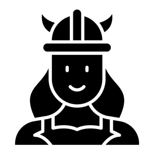 Viking Woman Glyph Icon