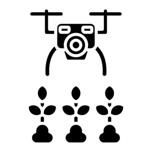 Agricultural Drones Glyph Icon