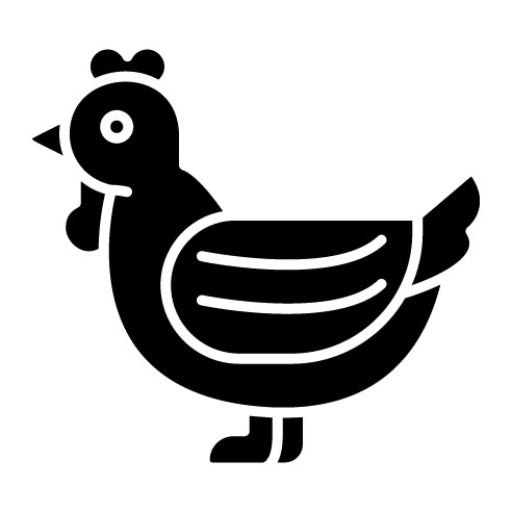 Chicken Glyph Icon | Farming and Gardening