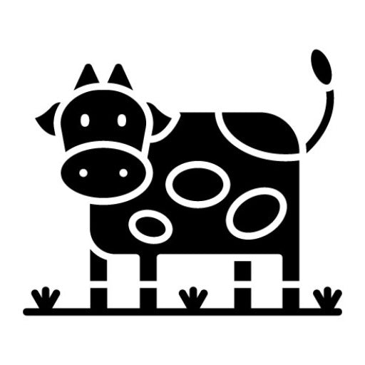 Cow Glyph Icon | Farming and Gardening