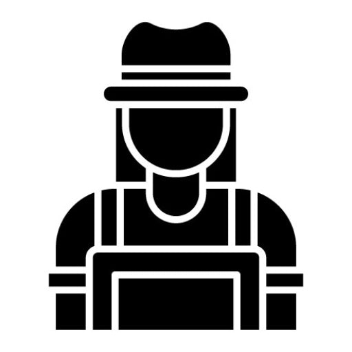 Farmer Female Glyph Icon