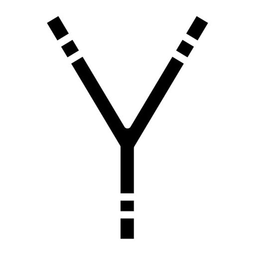 Y Tube Glyph Icon