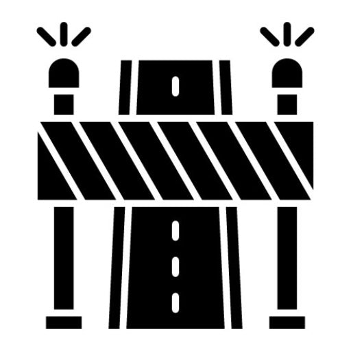 Road Block Glyph Icon