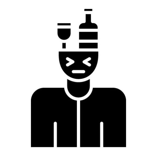 Alcohol Addiction Glyph Icon