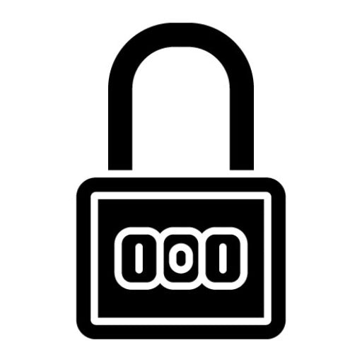 Number Padlock Glyph Icon