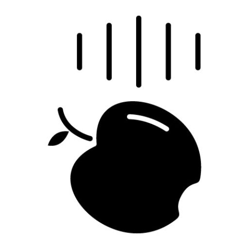 Falling Apple Glyph Icon