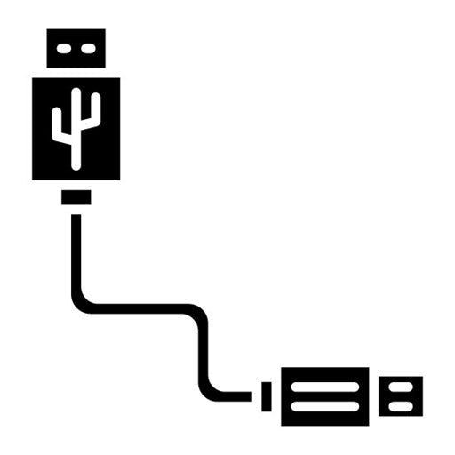 Usb Cable Glyph Icon | Electric Circuits