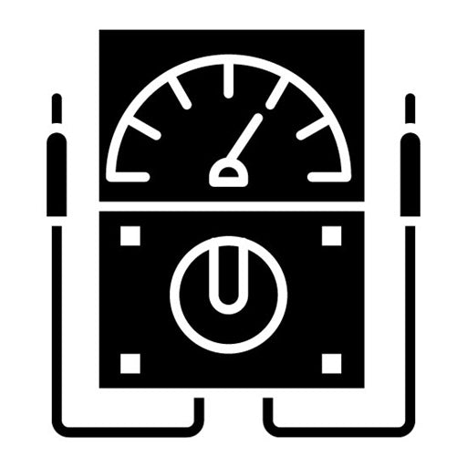 Voltmeter Glyph Icon | Electric Circuits