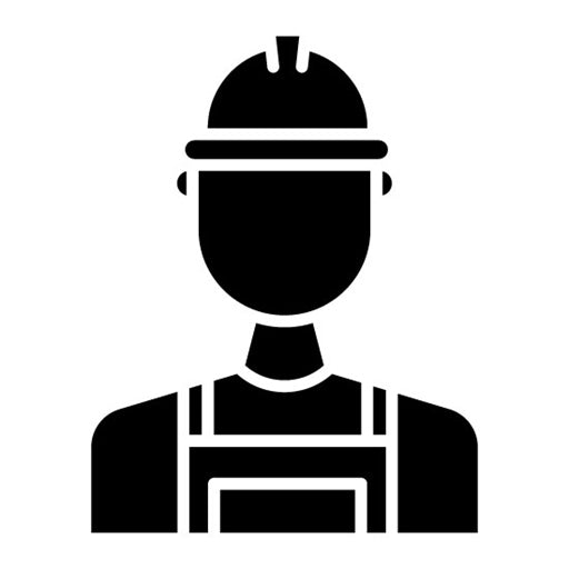 Construction Worker Glyph Icon | Humans