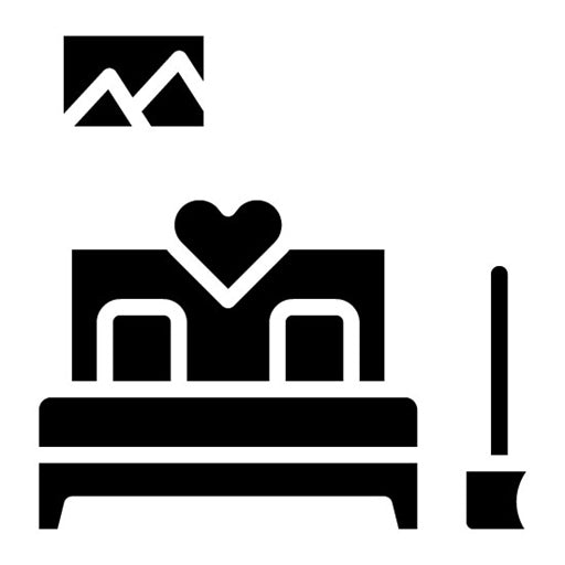 Cleaning Bedroom Glyph Icon