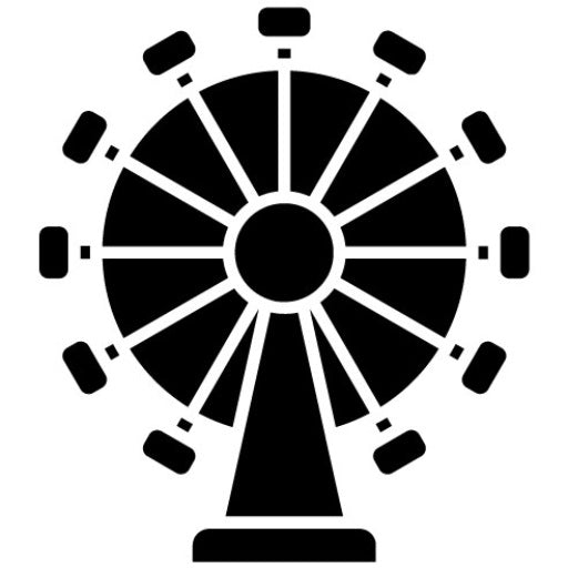 Ferris Wheel Glyph Icon | Amusement Park