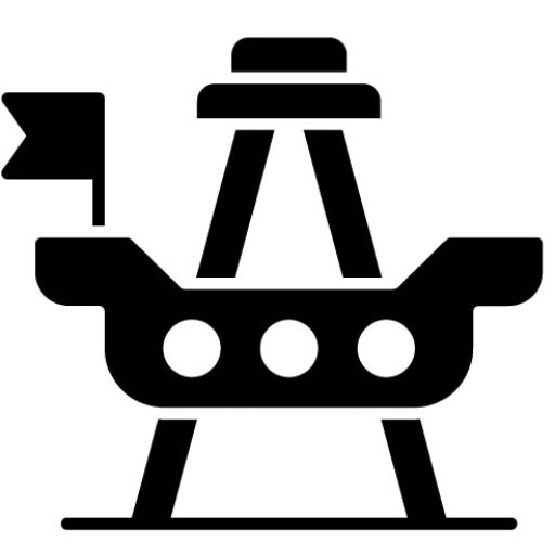 Pirate Ship Ride Glyph Icon