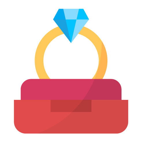 Diamond Ring Flat Icon