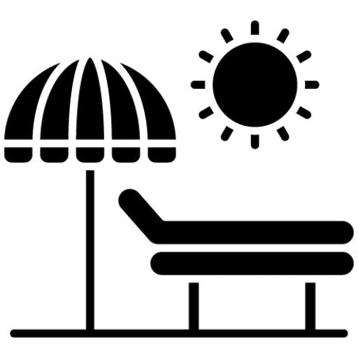 Sun Lounger Glyph Icon