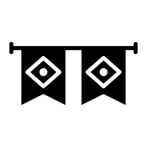 Brazillian Flag Bunting Glyph Icon