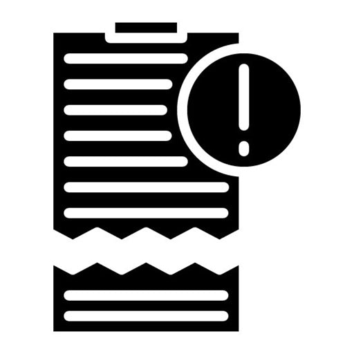 Corrupt Clipboard Glyph Icon