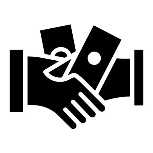 Unethical Handshake Glyph Icon