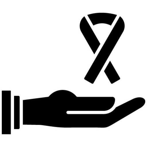 Cancer Awareness Ribbon Glyph Icon