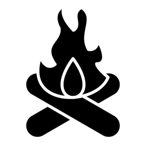 Campfire Glyph Icon | Entertainment
