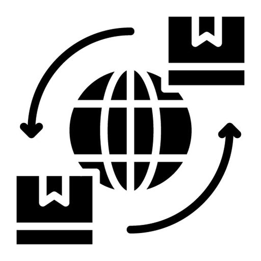 Worldwide Shipping Glyph Icon | Warehouse