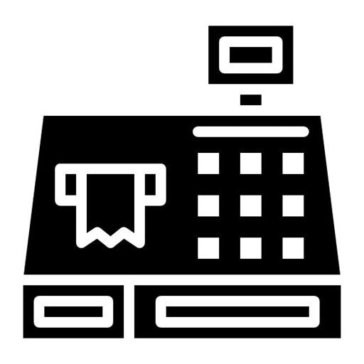 Cashier Machine Glyph Icon | Supermarket