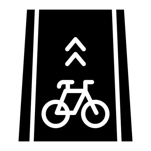 Bike Lane Glyph Icon | Battery and Power