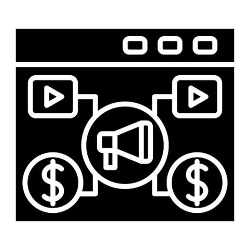 Video Marketing Glyph Icon | SEO and SEM