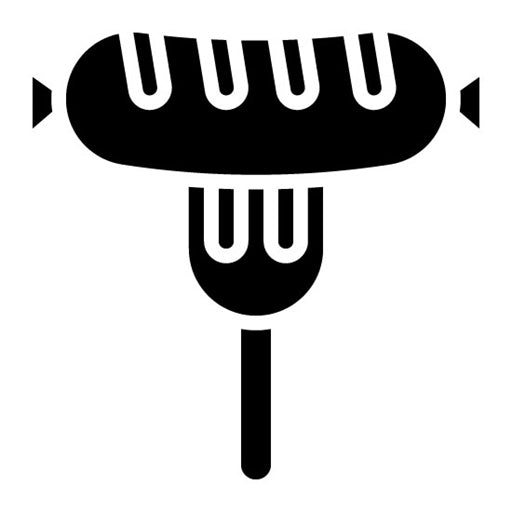 Sausage on Fork Glyph Icon