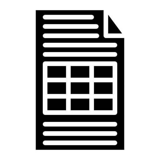 Sheet Glyph Icon
