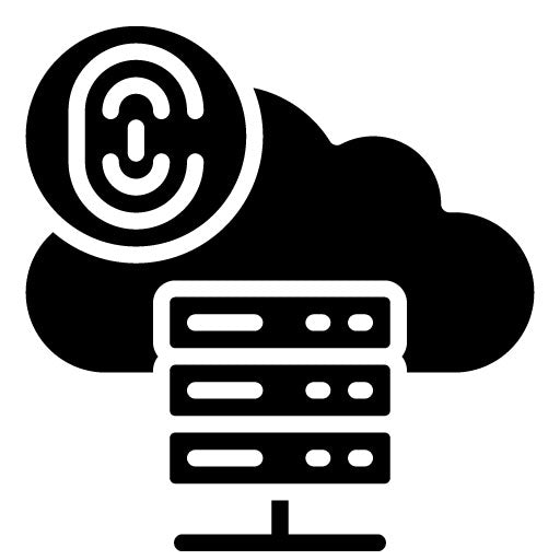 Biometric Cloud Storage Glyph Icon
