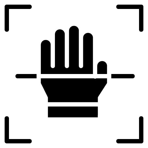 Biometric Hand Glyph Icon