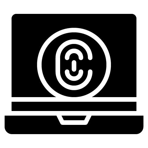 Biometric Laptop Glyph Icon