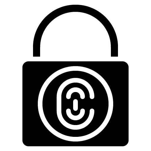 Biometric Padlock Glyph Icon