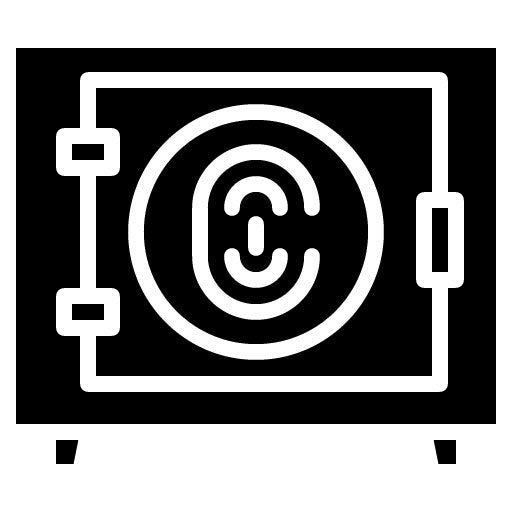 Biometric Safety Box Glyph Icon