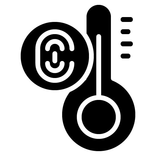 Biometric Thermostat Glyph Icon
