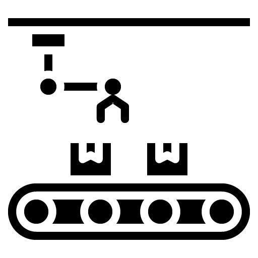 Conveyor Robot Glyph Icon | Biometrics