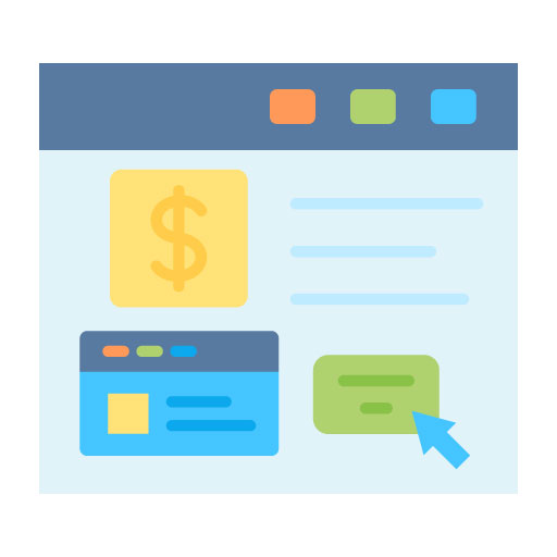 Online Card Payment Flat Icon