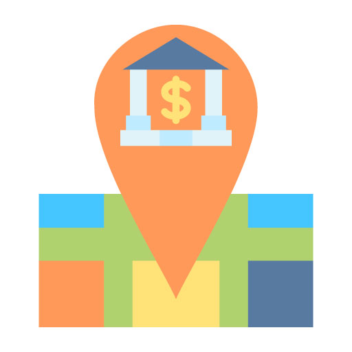 Bank Location Flat Icon