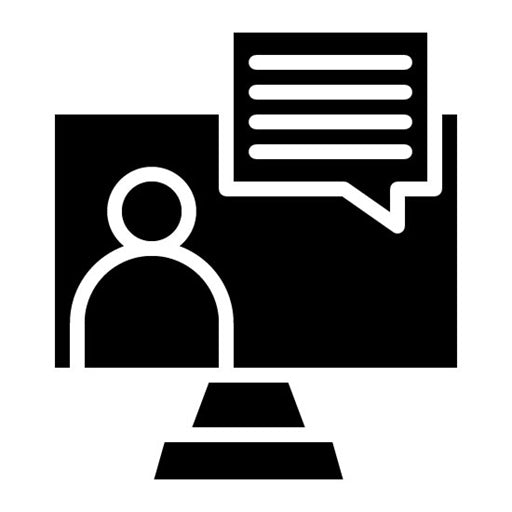 Online Counselling Glyph Icon
