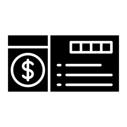 Cheque Glyph Icon