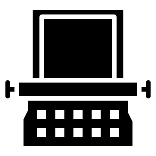 Typewriter With Screen Glyph Icon
