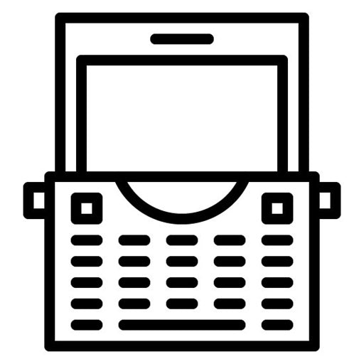 Typewriter With Tablet Icon